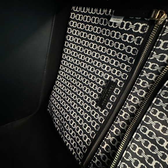 NWT Tory Burch 153170 Gemini Link Tote Black Coated Canvas Shoulder Bag - Picture 11 of 12